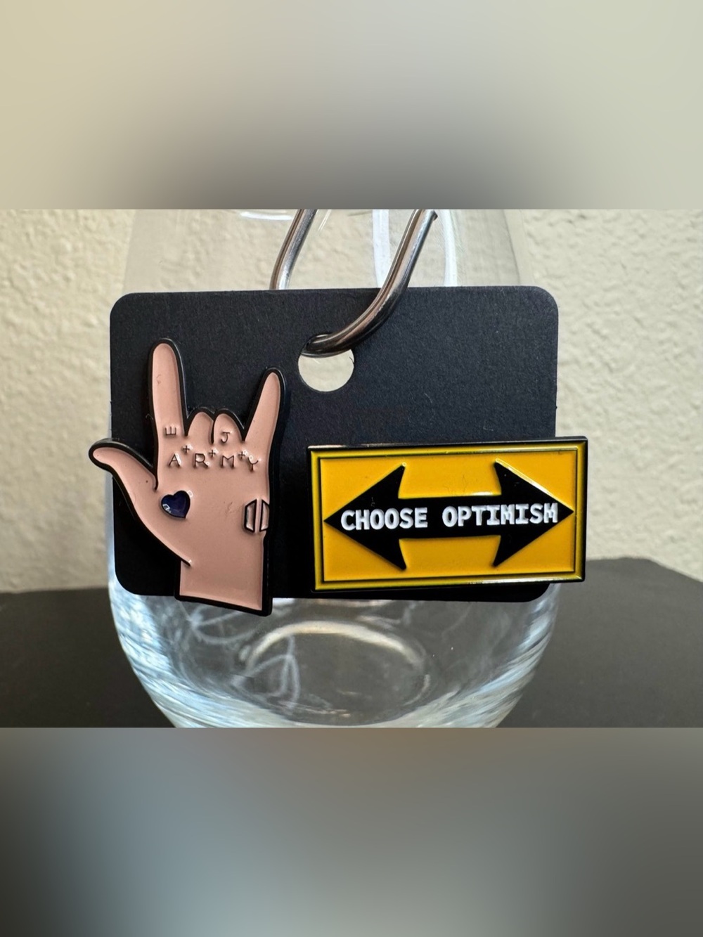 Enamel Pins Optimism Sign Army Hand Love Positivity